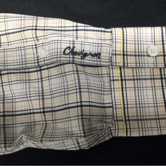 Chevignon Women Beige Plaid Long Sleeve Button Up Shirt Size M - Picture 9 of 9